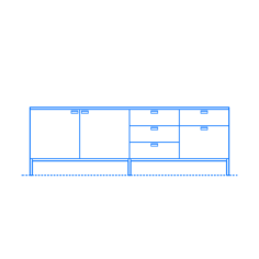 Furniture Credenzas Florence Knoll Four Position Credenza Outline Svg Vector, Free Vectors File
